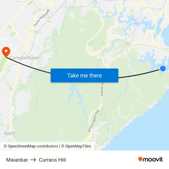 Maianbar to Currans Hill map