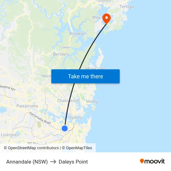 Annandale (NSW) to Daleys Point map
