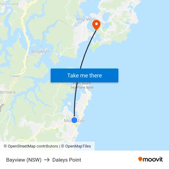 Bayview (NSW) to Daleys Point map