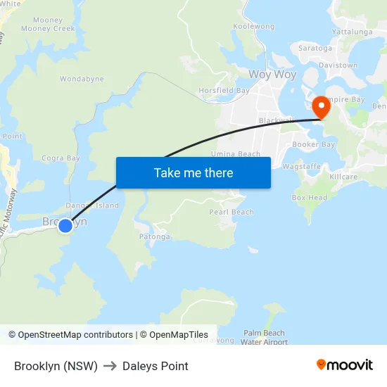 Brooklyn (NSW) to Daleys Point map