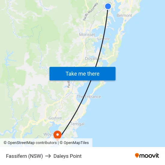 Fassifern (NSW) to Daleys Point map