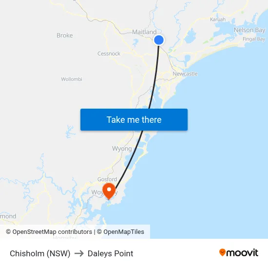 Chisholm (NSW) to Daleys Point map