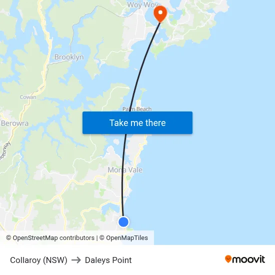 Collaroy (NSW) to Daleys Point map