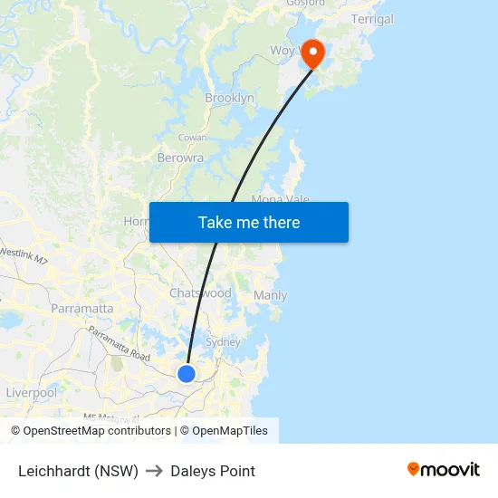 Leichhardt (NSW) to Daleys Point map
