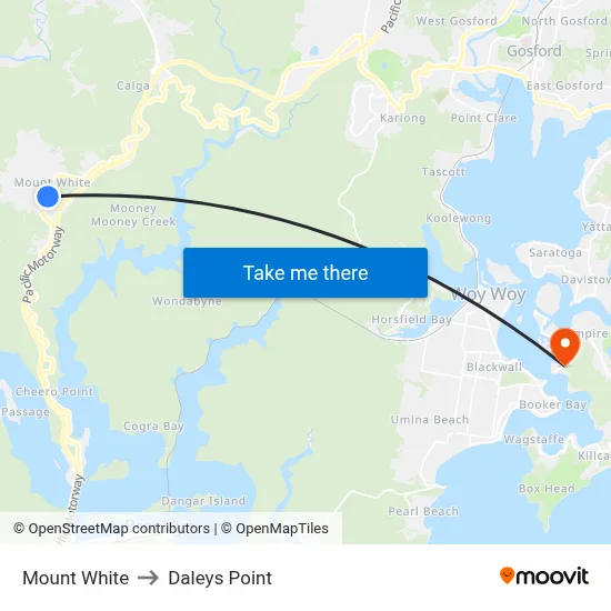 Mount White to Daleys Point map