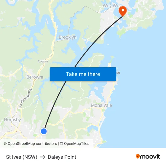 St Ives (NSW) to Daleys Point map