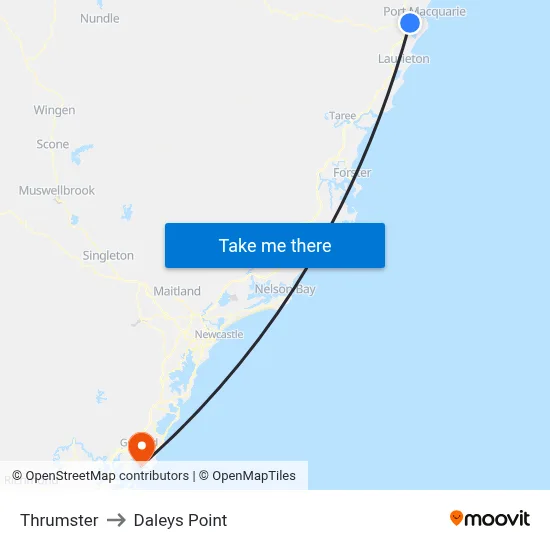 Thrumster to Daleys Point map