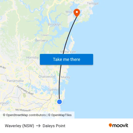 Waverley (NSW) to Daleys Point map