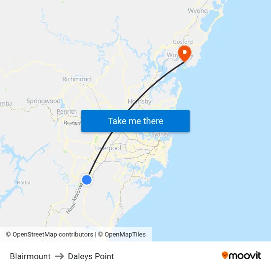 Blairmount to Daleys Point map