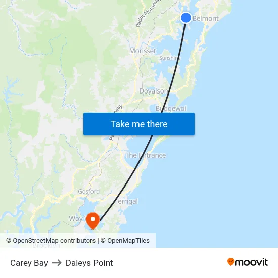 Carey Bay to Daleys Point map