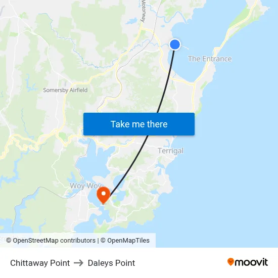 Chittaway Point to Daleys Point map