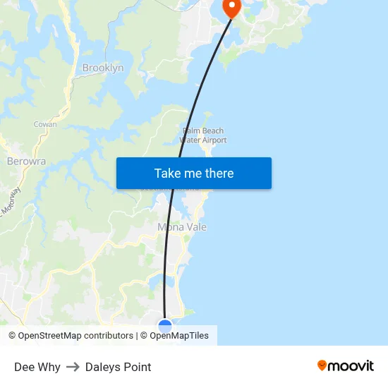 Dee Why to Daleys Point map