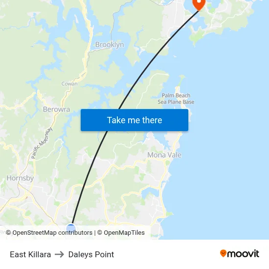 East Killara to Daleys Point map