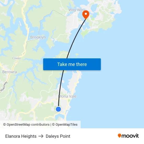 Elanora Heights to Daleys Point map