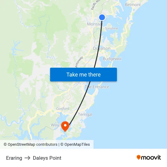 Eraring to Daleys Point map
