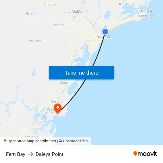 Fern Bay to Daleys Point map