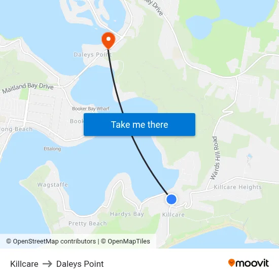Killcare to Daleys Point map