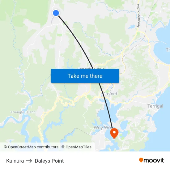 Kulnura to Daleys Point map
