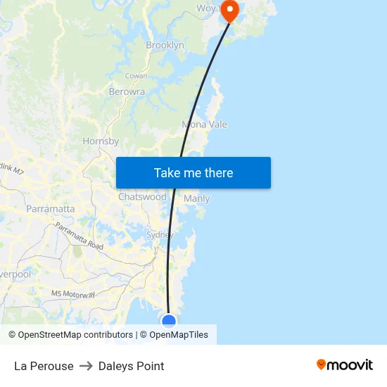La Perouse to Daleys Point map