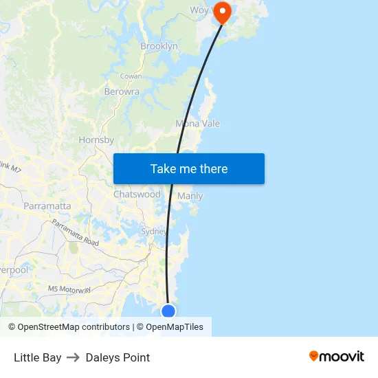 Little Bay to Daleys Point map