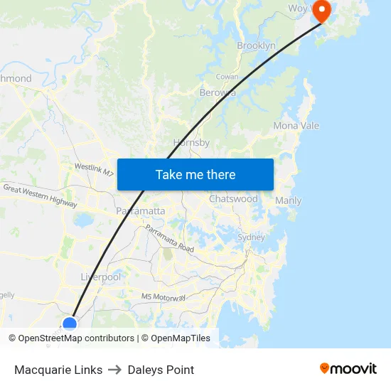 Macquarie Links to Daleys Point map
