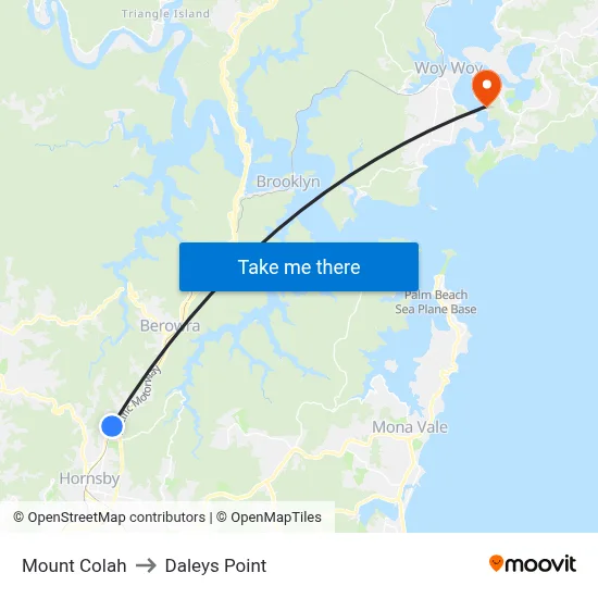 Mount Colah to Daleys Point map