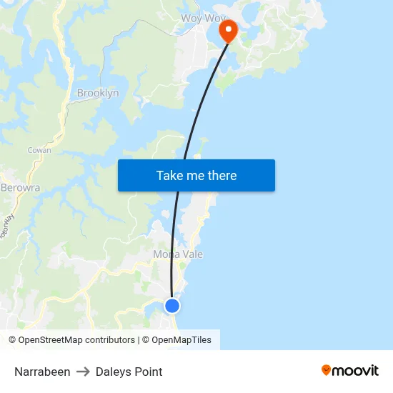Narrabeen to Daleys Point map