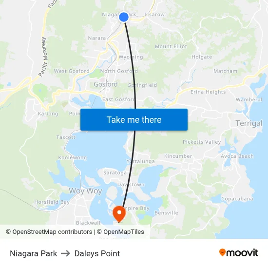 Niagara Park to Daleys Point map