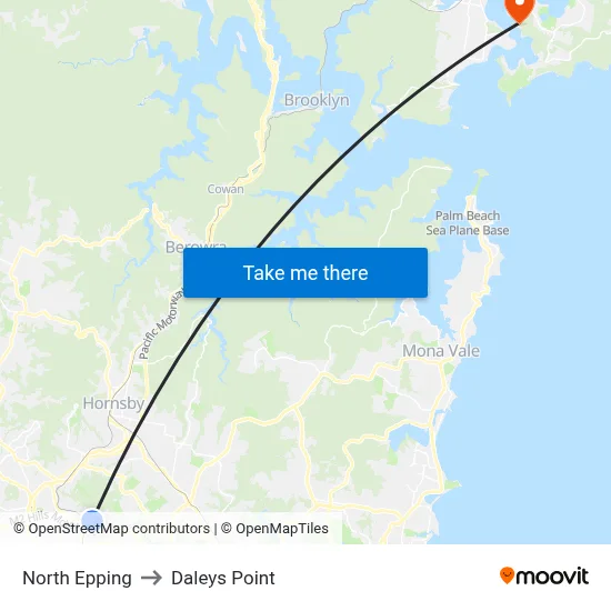 North Epping to Daleys Point map