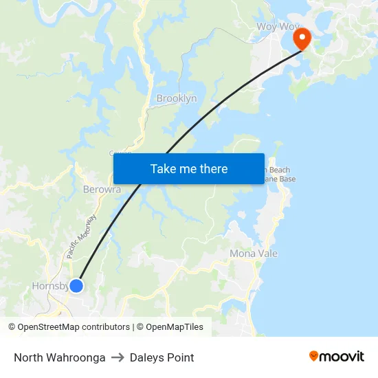 North Wahroonga to Daleys Point map