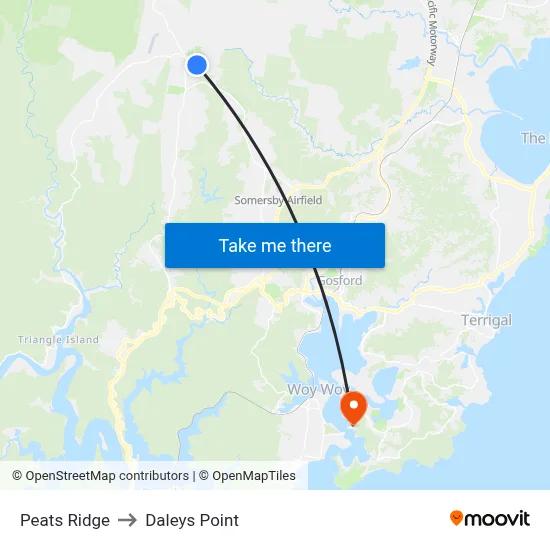 Peats Ridge to Daleys Point map