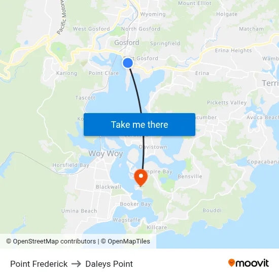 Point Frederick to Daleys Point map