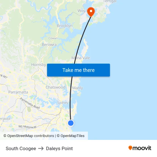 South Coogee to Daleys Point map