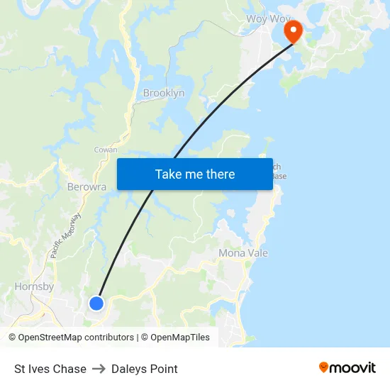 St Ives Chase to Daleys Point map