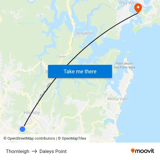 Thornleigh to Daleys Point map