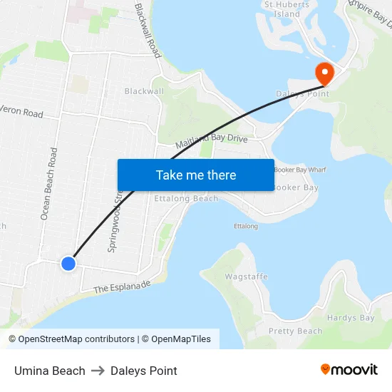 Umina Beach to Daleys Point map