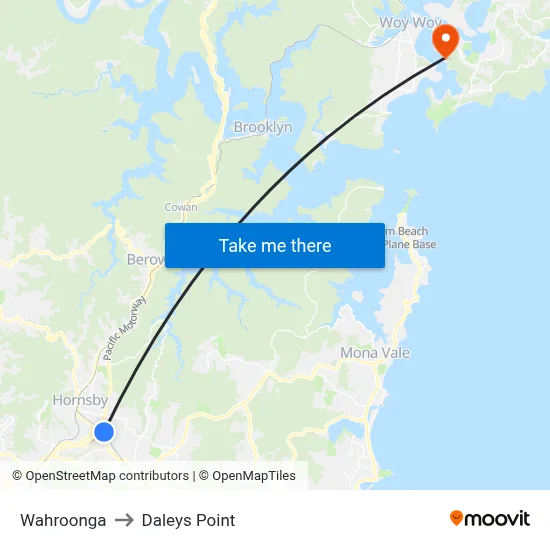 Wahroonga to Daleys Point map