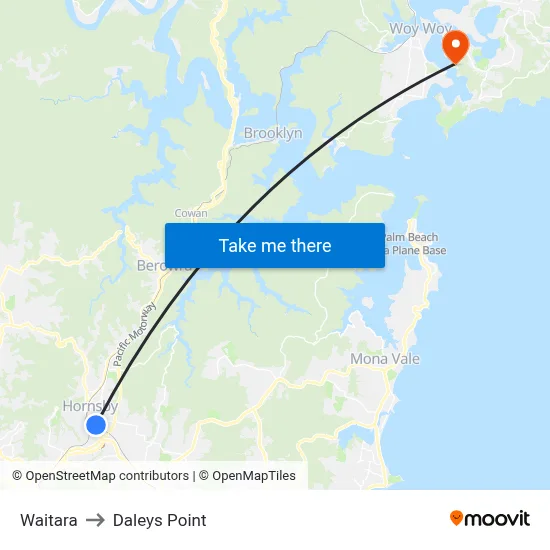 Waitara to Daleys Point map