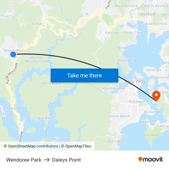 Wendoree Park to Daleys Point map