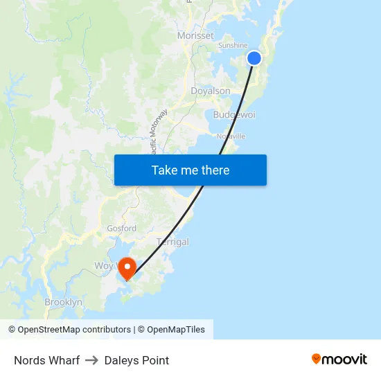 Nords Wharf to Daleys Point map