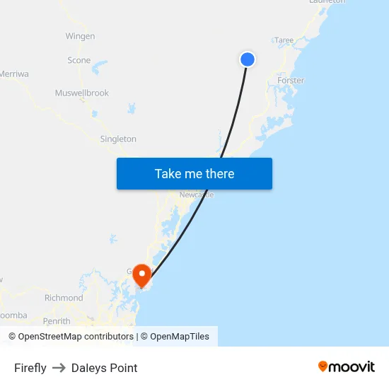 Firefly to Daleys Point map