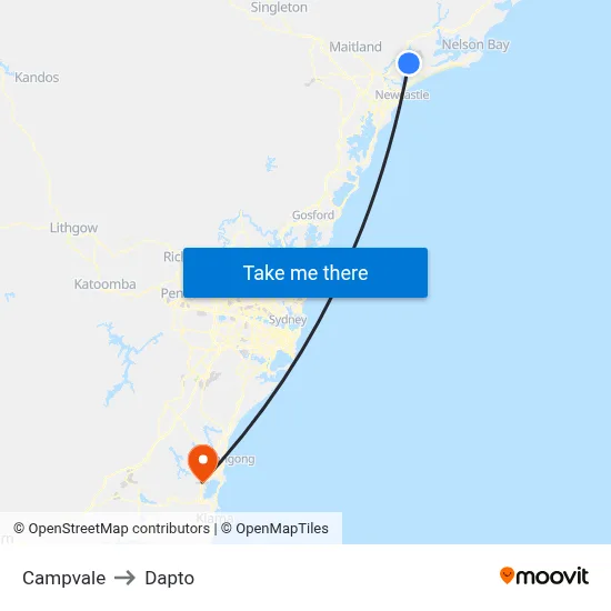 Campvale to Dapto map