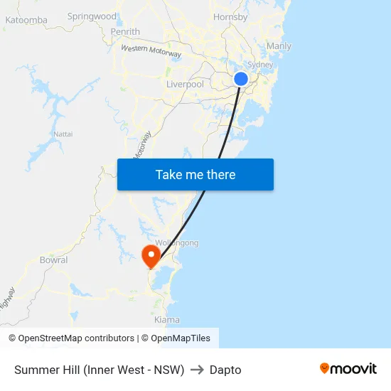 Summer Hill (Inner West - NSW) to Dapto map