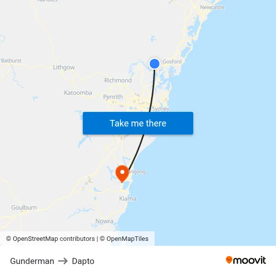 Gunderman to Dapto map