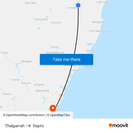 Thalgarrah to Dapto map