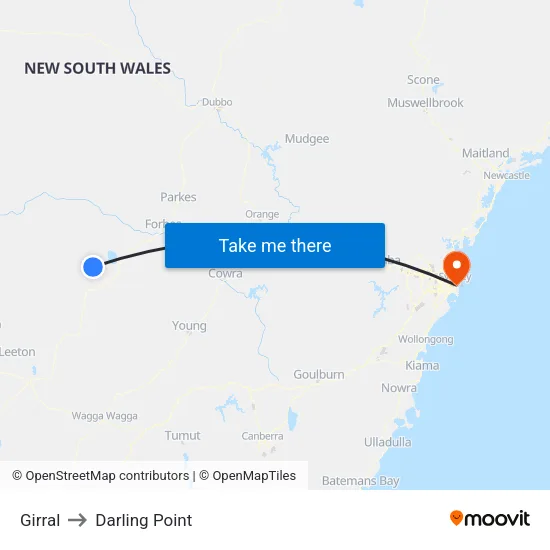 Girral to Darling Point map