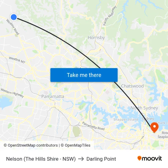 Nelson (The Hills Shire - NSW) to Darling Point map