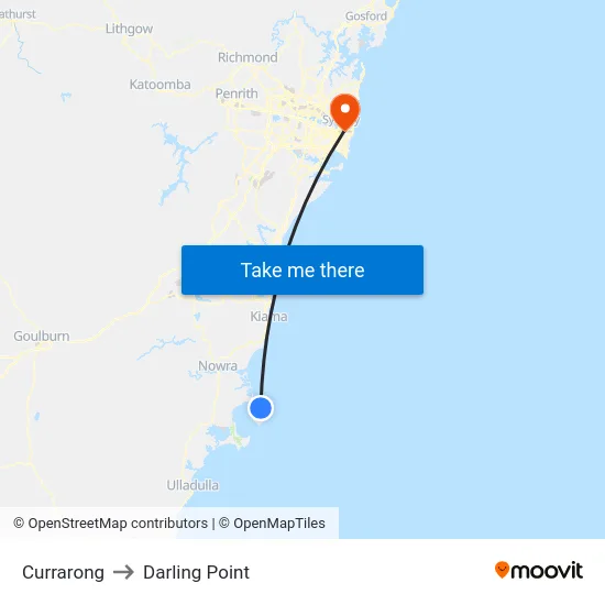 Currarong to Darling Point map
