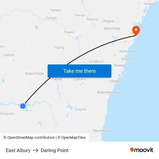 East Albury to Darling Point map