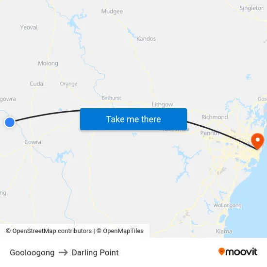 Gooloogong to Darling Point map